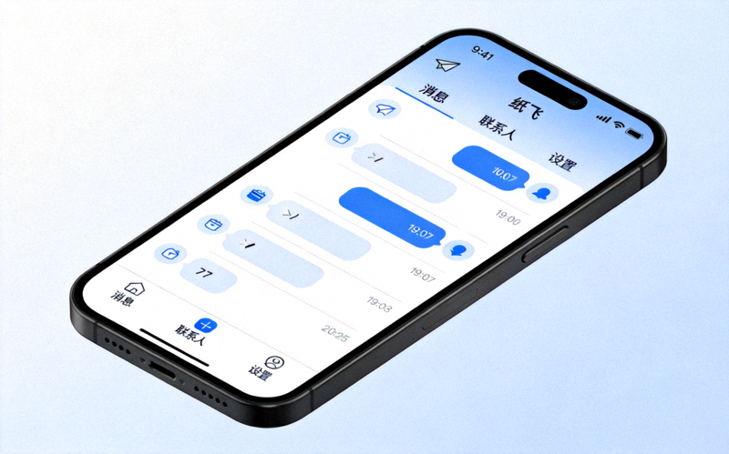 纸飞机iOS版在iPhone上的界面截图展示